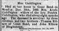 Coddington, Mrs. Annie